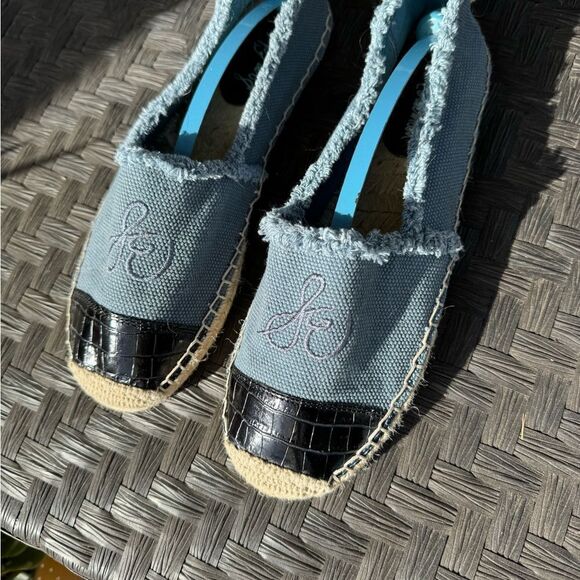Sam Edelman Blue canvas Espadrille flats NWOT SZ 10 - Picture 2 of 13